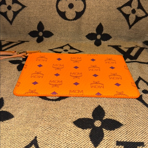 MCM Vibrant Orange and Purple Wristlet - Picture 3 of 9